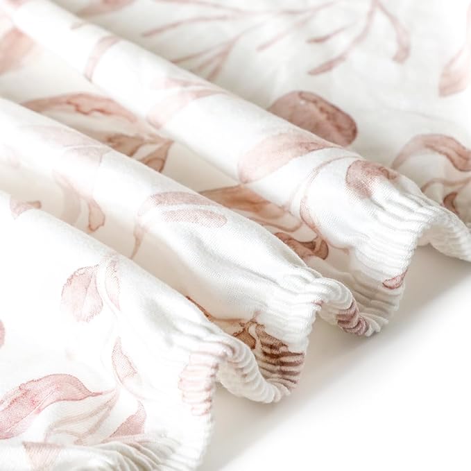 Stretchy Ultra Soft Jersey Knit Fitted Pack n Play Sheets 3 Pack, Portable/Mini Crib Sheets for Girls, Universal Fit for Pack N Plays Safe and Snug, Beautiful Blush Pink Floral and Cute Animals Print