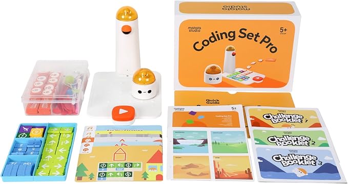 Matatalab Pro Set Coding Robot for Kids Ages 4+, STEM Educational Toy for Kids, Entry-Level Programming DIY Mechanical Building Blocks Robot, Learn to Code with Game