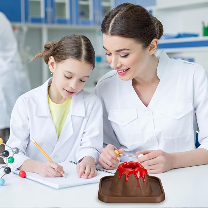 SAFIGLE 25Pcs Volcanic Model School Figure Model Experiment for Volcano Science Kit Volcano Eruption Toy DIY Demonstration Props DIY Experiment Educational Toy Stem Activity for Ages 4 to 6 Group