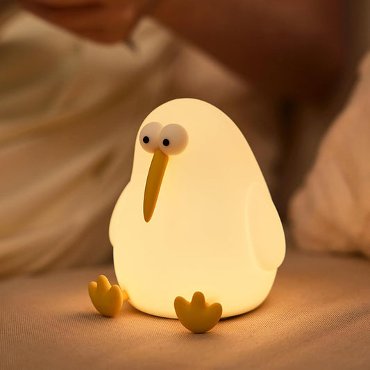 Cute Baby Night Light for Kids,Squishy Kiwibird Bedside Lamp for Night Stands,Rechargeable Dimmable Silicone Nursery Toddler Animal Nightlight,Fun Decor for Children Bedroom,Children's Day Gift