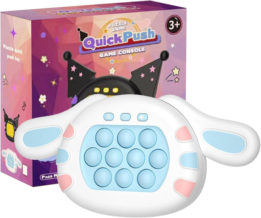 Pop Game Light Up Fidget Toy, Quick Push Bubble Game, Decompression Breakthrough Puzzle Pop Game Machine, Multiple Game Modes Toy for 3+ Years (Dog)