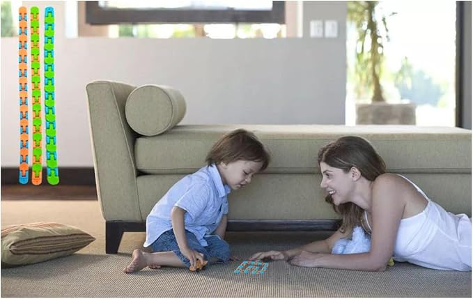 60 Pcs Wacky Tracks Snap Click Toys for Party Favors, Snake Puzzles Fidget Bulk Toys for School Classroom Prize, Goodie Bag Stocking Stuffers, Christmas Easter Thanksgiving Gifts for Kids Students