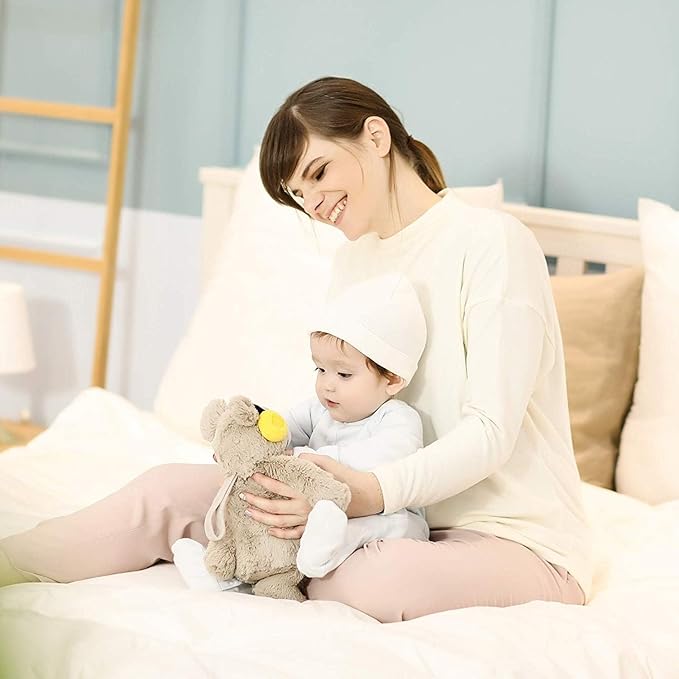 BEREST Baby Sleep Soother Cry Activated Sensor Toys, Heartbeat Bear for Babies, Plush Stuffed Animal for Newborn Infants, Babies Toy Vibrating with Mom’s Heartbeat,Baby Shower Gifts for Boys and Girls