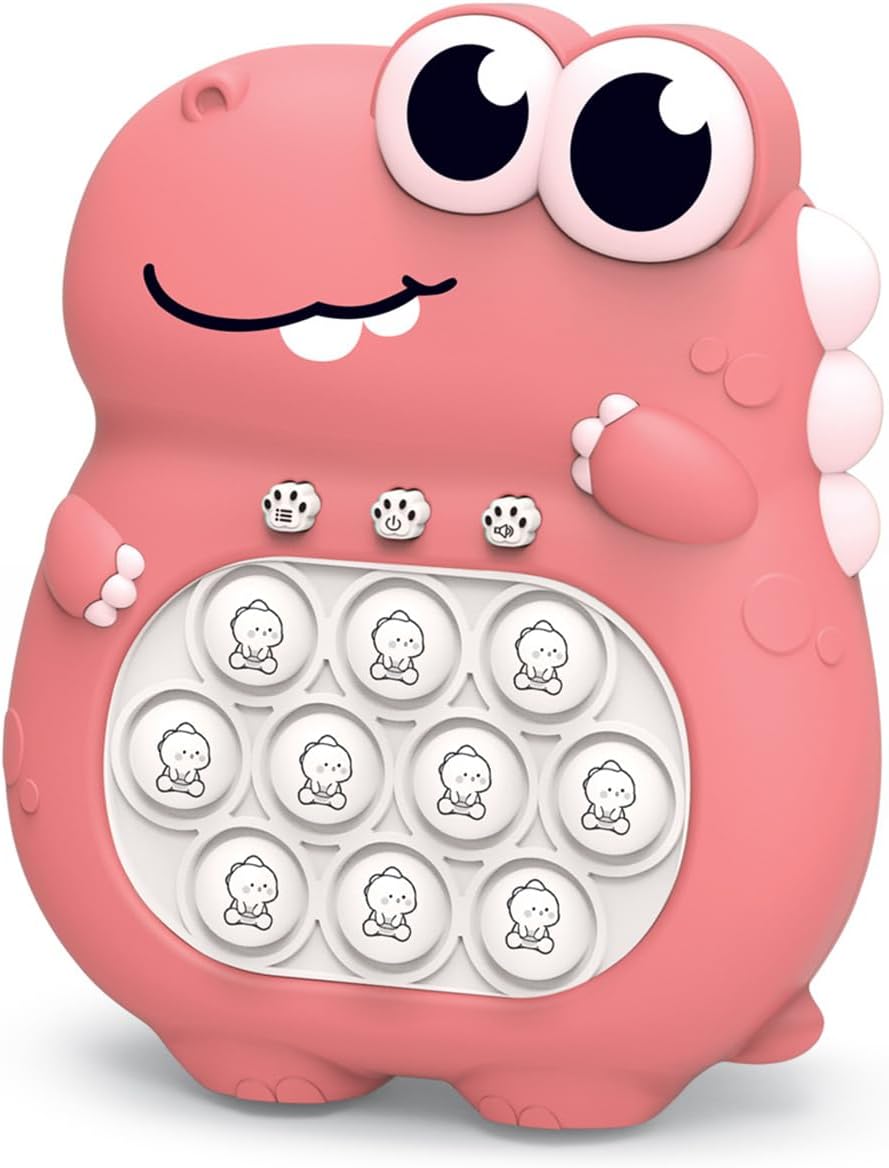 Puzzle Pop Light Up Game Fidget Travel Games /Upgrade Travel Sensory Fidget Toys Popular Handheld Games for Teenagers Anti Anxiety Autism Relief Birthday Party Gift (Pink Dinosaur)