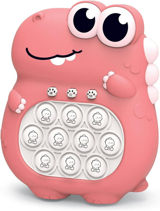 Puzzle Pop Light Up Game Fidget Travel Games /Upgrade Travel Sensory Fidget Toys Popular Handheld Games for Teenagers Anti Anxiety Autism Relief Birthday Party Gift (Pink Dinosaur)