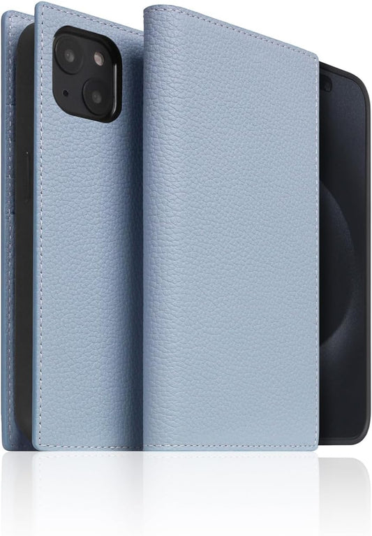 D8 Full Grain Leather Wallet Case for iPhone 15 Plus - [2-in-1] Handcrafted Detachable Diary Style with Magnetic MagSafe Back Cover, Gift Box Included (Powder Blue)