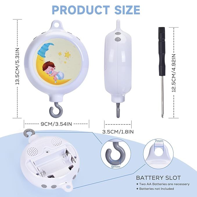 Baby Crib Mobile Arm,VKP Wooden Mobile Arm for Crib Mobile Hanger for Crib Baby Girl Nursery Decor (white1)