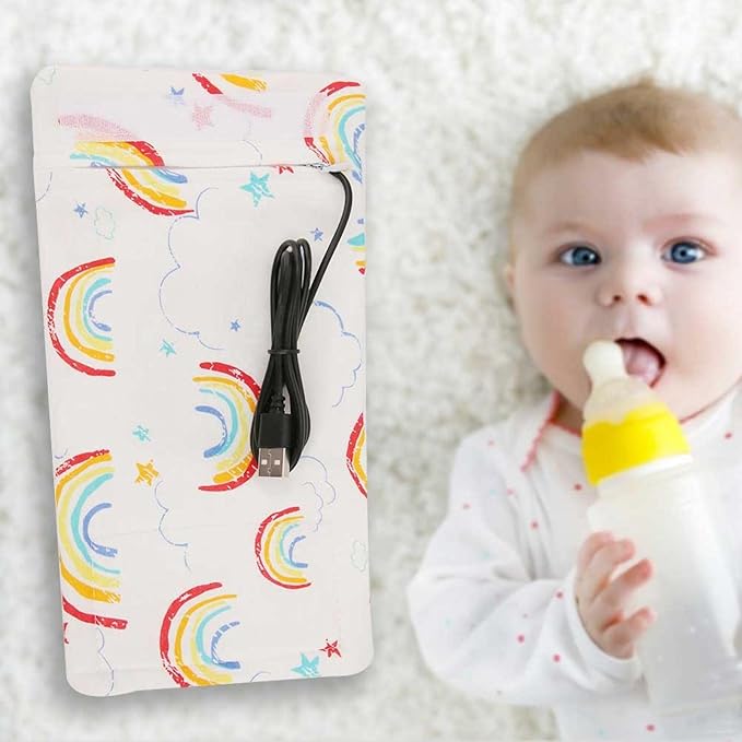 GOTOTOP Bottle Warmer Bag, Bottle Warmer Case Milk Warmer, Portable Cooler Bag with USB Charging Port for Baby Care(Red)