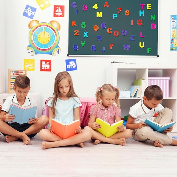 Alphabet Letters & Numbers - 36 Piece Reusable Window Stickers Gels & Decals - Full Alphabet and Numbers - Puffy Sticker Activities for Classroom, Teacher Essentials, Nursery