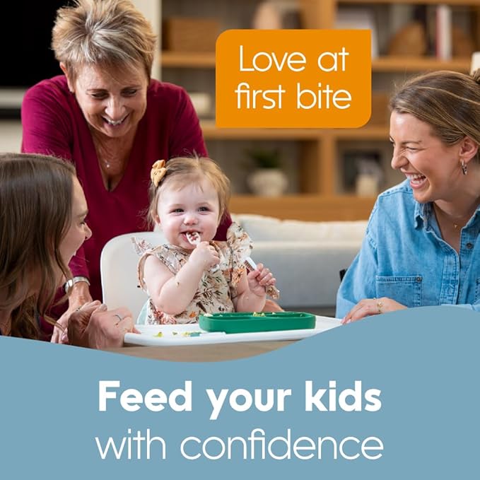 NumNum Baby Spoons Set, Feeding Littles x Silicone Pre-Spoon GOOtensils for Baby Led Weaning, Self-Feeding & Teething, First Stage Toddler Utensils for Ages 6+ Months, 6-Pack, BPA-Free (Neutral/Neon)