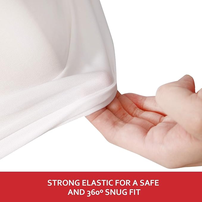 Pack and Play Mattress Pad Protector 2 Pack Waterproof, Cotton Fabric Absorbent, Soft Pack and Play Sheets, Fits Graco Play Yards, Baby Portable Mini Cribs. Foldable Mini Crib Sheets Cover