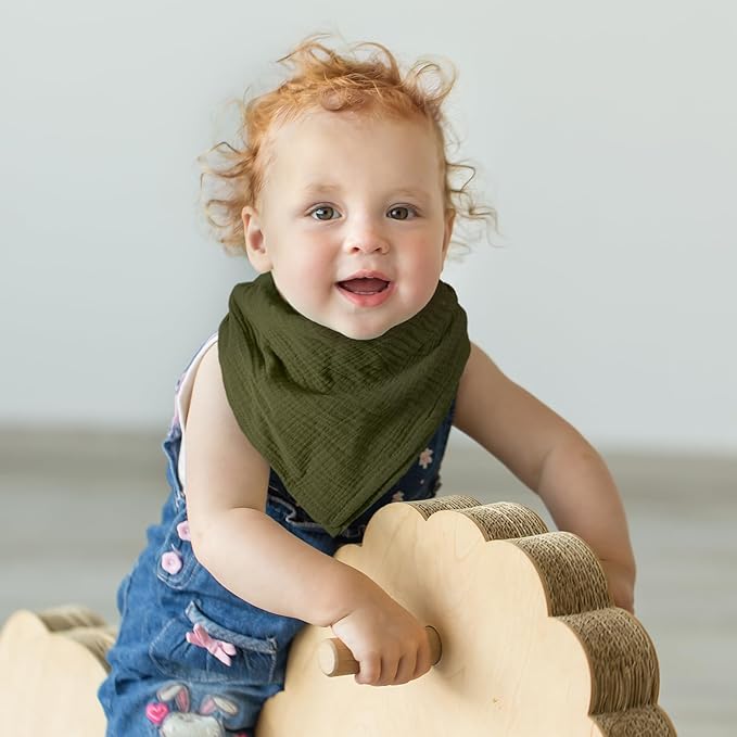 Muslin Receiving Blankets, Neutral Blanket Swaddling for Newborn Boys and Girls, 5 Pack Breathable and Skin-Friendly Swaddle Wrap for Infant Baby (Bright Leaves)