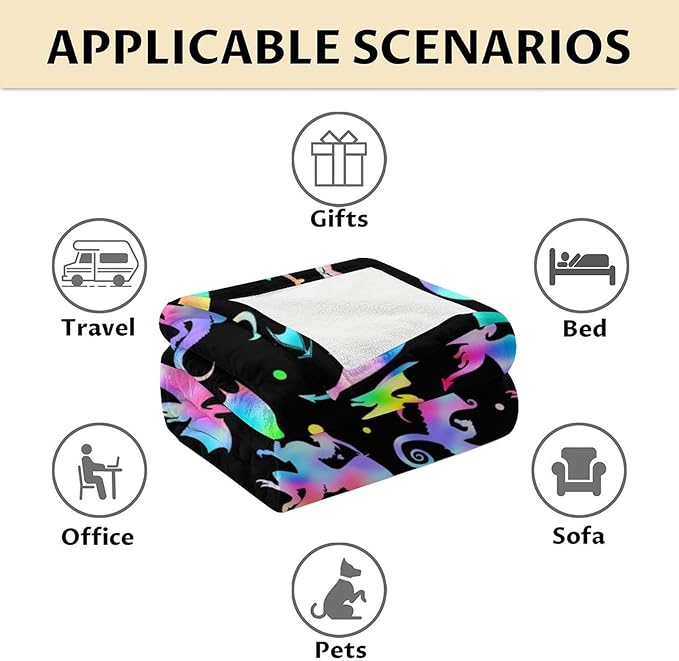 Dragon Blanket Gifts - 50x60 Inches Novelty Throw Blanket for Babies, Kids, Boys & Girls - Black Soft Fuzzy Blankets for Couch, Sofa & Bed