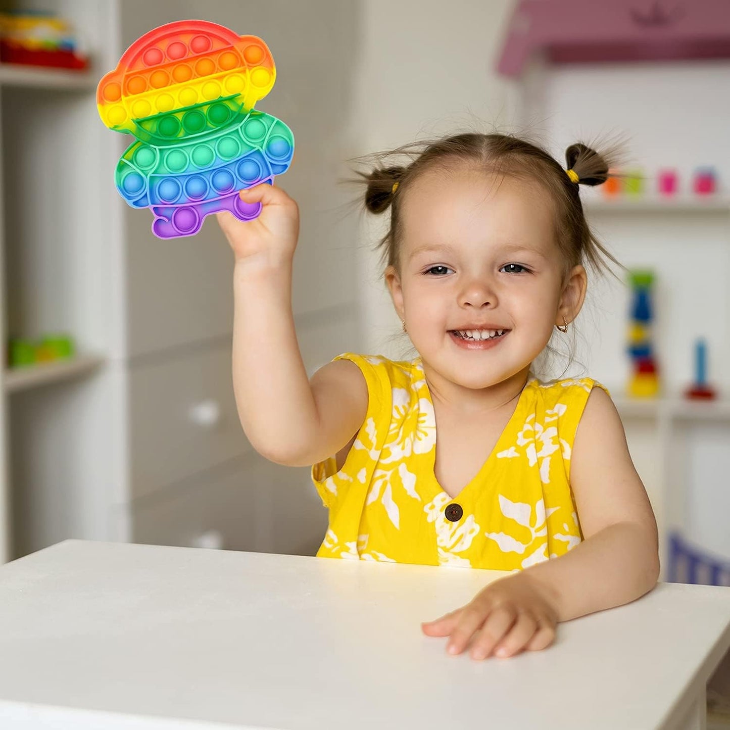 Push Pop Bubble Fidget Sensory Toy - for Autism, Stress, Anxiety - Kids and Adults (Rainbow Astronaut)