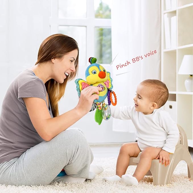 Baby Rattles Toys with Teether,Bed Bell for Toddler in pram,Gifts for Baby Aged 3 Months or More (Bird)