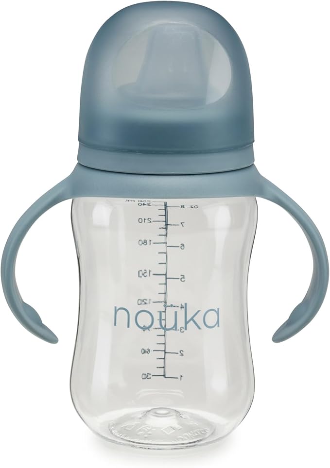 nouka Soft Spout Tritan Sippy Cup | Leak Proof and Easy Grip | Removable Handles | Wave