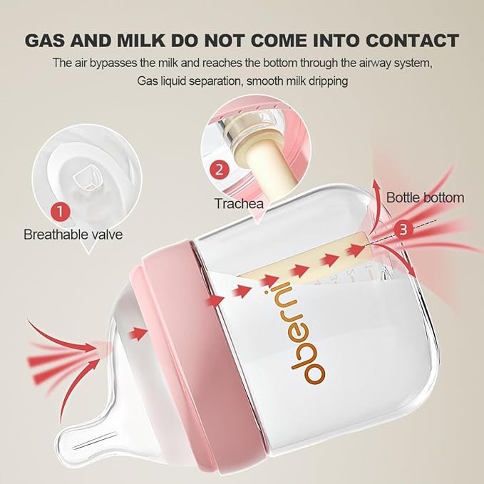 Baby Bottle Nipple, Off- Centered Nipples,100% Silicone,Replacement Baby Bottle Nipple for Babies, Newborn,Preemie 0-3 0-6 6-12 12+ Months 2 Pack (L(6-12 Month))