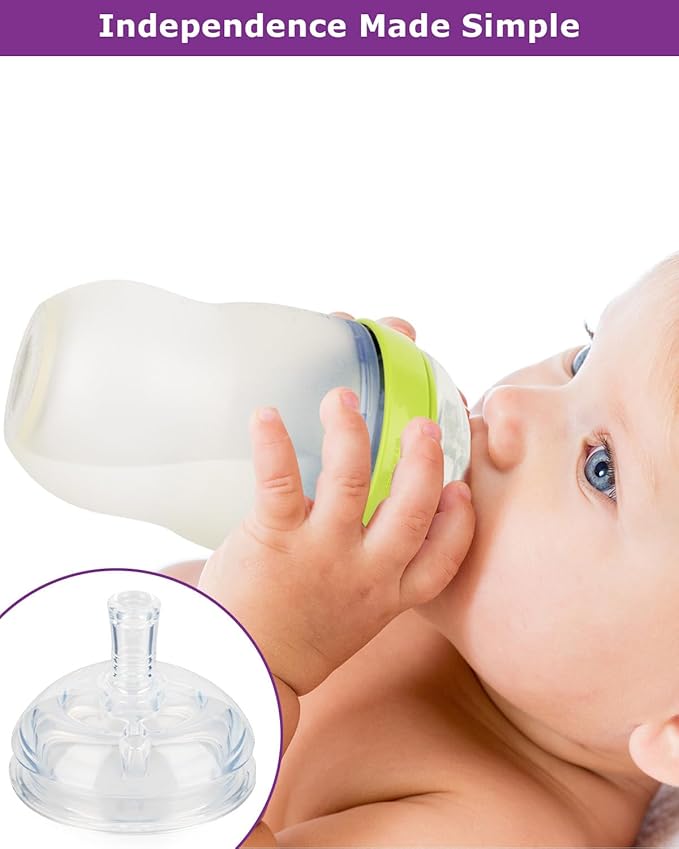 Sippy Straw Cup Nipples for Comotomo Baby Bottles,Food Grade Silicone Straw Top，Variable Flow Soft Nipple，6m+,4-Count