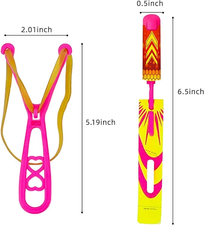 Slingshots Rocket Launcher for Kids, Finger Rocket Flying Copter with Led Lights- Flying Rockets Toys Summer Activities Camping Games Party Favor Gifts for Boys Girls Age 3+ (12 Pack)