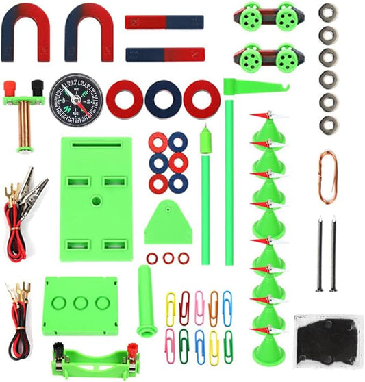 Labs Junior Science Magnetism Set for Experiment Education,70PCS STEM Magnetic Teaching Tools,Electricity Discovery Circuit and Magnetism Experiment Kits Science Educational Toys