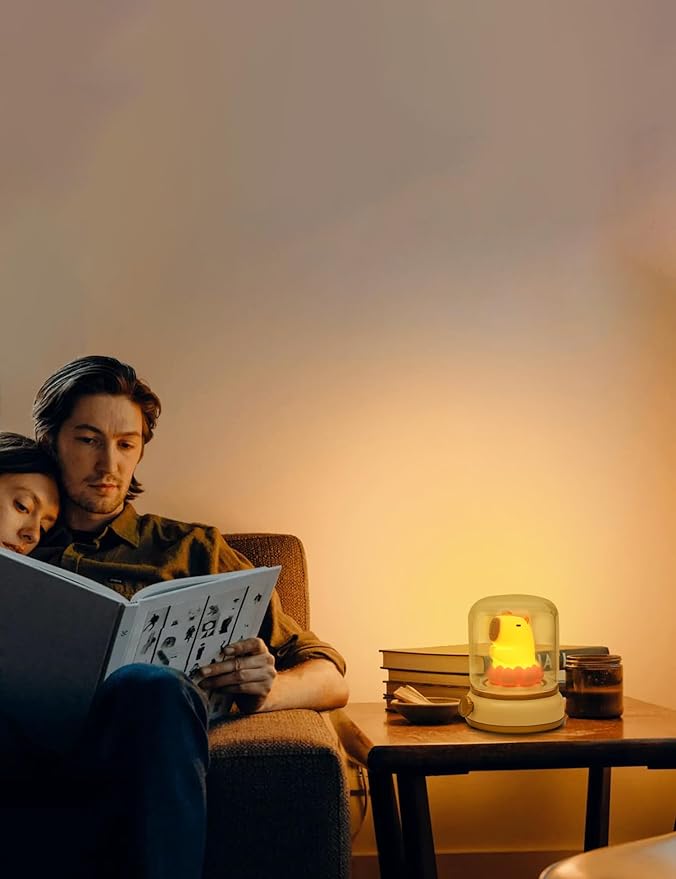 Lucky Capybara Night Light, Cute Lamp and Cozy Lighting,Rotate to Adjust Brightness,Rechargeable Night Light for Kids,Capybara Gift,Cute Stuff Gifts for Children,Lucky Capybara Bring Good Luck