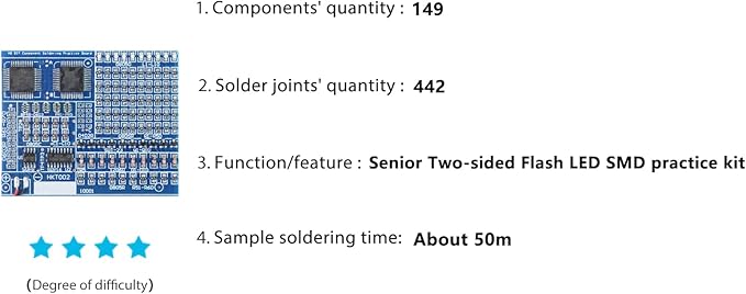 Soldering Practice Kit DIY Senior Two-sided SMD 1-row Red Flash LED Plug-in Circuit Kit Learn Soldering Kit For Beginners