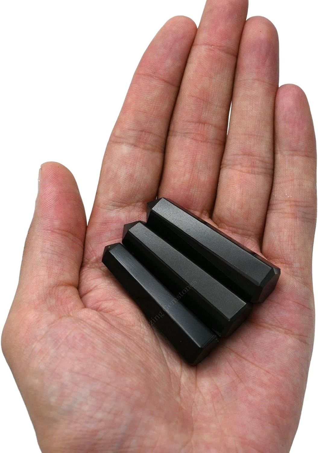 Amazing Gemstone Black Agate Crystal Towers - Natural Healing Crystal Point Obelisk for Reiki Healing and Crystal Grid (2" to 3" Inch)