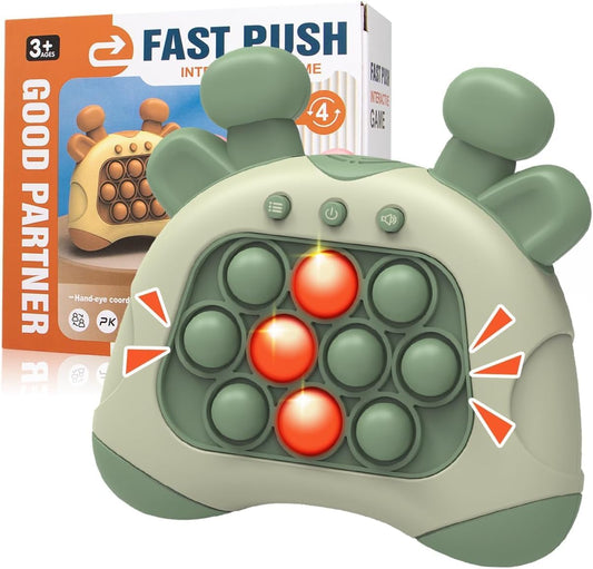 Upgrade Quick Push Toy with Lights, Fast Push Bubble Game Fidget Sensory Toys, Pocket Game for Kids Children's Decompression Breakthrough Puzzle Game Machine