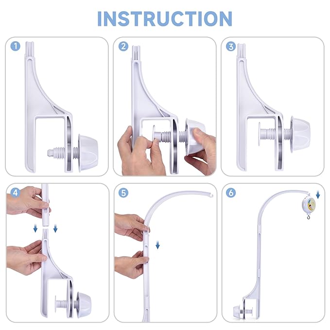 24 inch Crib Mobile Bed Bell Frame arm Bracket, Double nut Screw Fixing Frame -DIY Toy Decoration Bracket(Wind Chime-1)