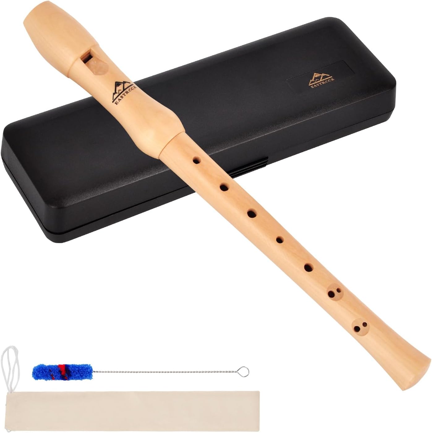 Eastrock Recorder Instrument for Adults Soprano Recorder Baroque Maple Wood C Key 2 Piece Recorder With Hard Case