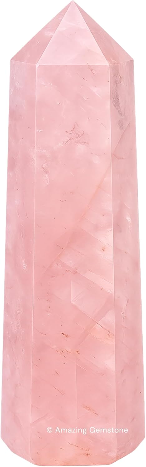 Amazing Gemstone Rose Quartz Crystal Towers - Natural Healing Crystal Point Obelisk for Reiki Healing and Crystal Grid (2 Inch to 3 Inch)