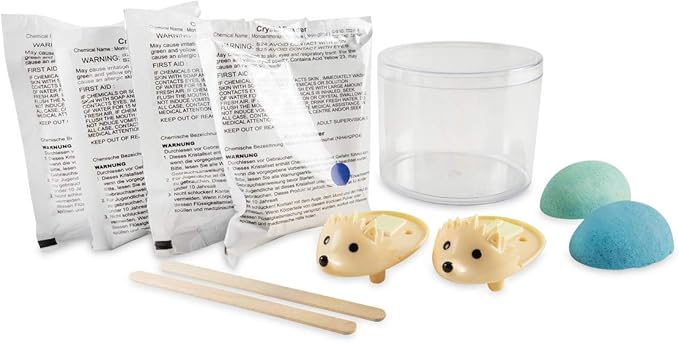 MindWare Crystal Growing Kits (Hedgehog Cool Colors) Grow Your Own Crystals Kit for Kids - Makes 2 Hedgehogs
