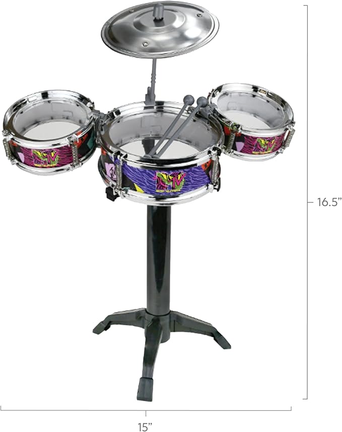 MTV Desktop Drum Set – Officially Licensed Mini Drum Kit for Kids & Adults Ages 6+, Compact Tabletop Percussion by Well Played