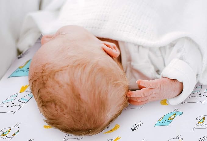 Pack n Play Sheets, BROLEX 2 Pack Mini Crib Sheets,Stretchy Portable Fitted Playard Sheet Set, Convertible Playard Mattress Cover,Ultra Soft Breathable Material,Arrow Owl