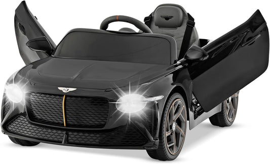 Costzon Ride on Car, 12V Licensed Bentley Bacalar Battery Powered Kids' Electric Vehicles w/Remote Control, Scissor Doors, Wireless Connection, Lights/Sound Effects, Kids Car Toys for Toddlers(Black)