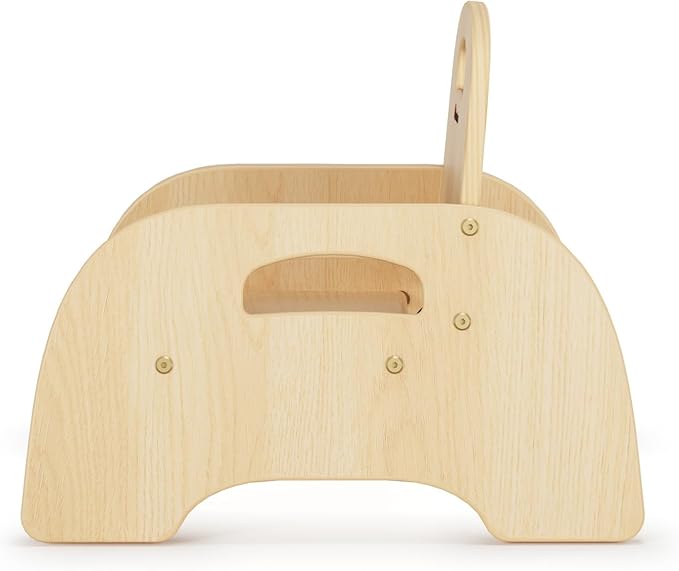 Foundations Simple Sitter Low Wood Feeding Chairs Multipack, Wide No-Tip Base, Adjustable Safety Harness, Stackable Wood Toddler Chairs with Food Service Grade Finish, 2 Pack (5 inch)