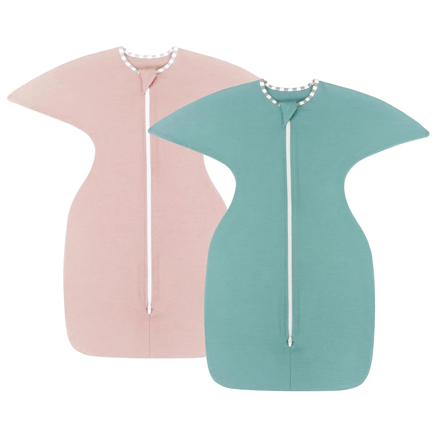 PuppyPaws Baby Sleep Sack 2-Pack Set, Transitional Swaddle, Sleep Sack 3-6 Months, Wearable Blanket Baby with 2-Way Zipper Summer, 95% Rayon derived from Bamboo, 5% Spandex