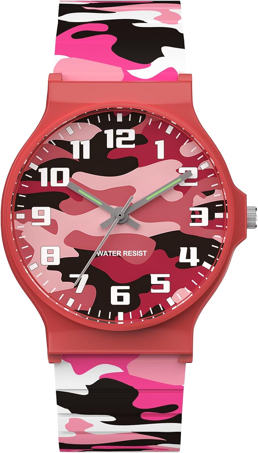 Kids Analog Watch Boys Girls, 30M Waterproof, Sports Watch for Boys, Easy to Read Children's Thin Dial Wrist Watches with Soft Band, for Ages 5-15 Kids Great Birthday Gifts Christmas Day