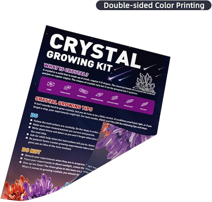 Crystal Growing Kit for Kids, Yellow DIY Crystal Science Experiment Set, Grow Your Own Crystals, STEM Educational Chemistry Kit for Boys & Girls Ages 6-12, Fun Science Lab Gift for Kids