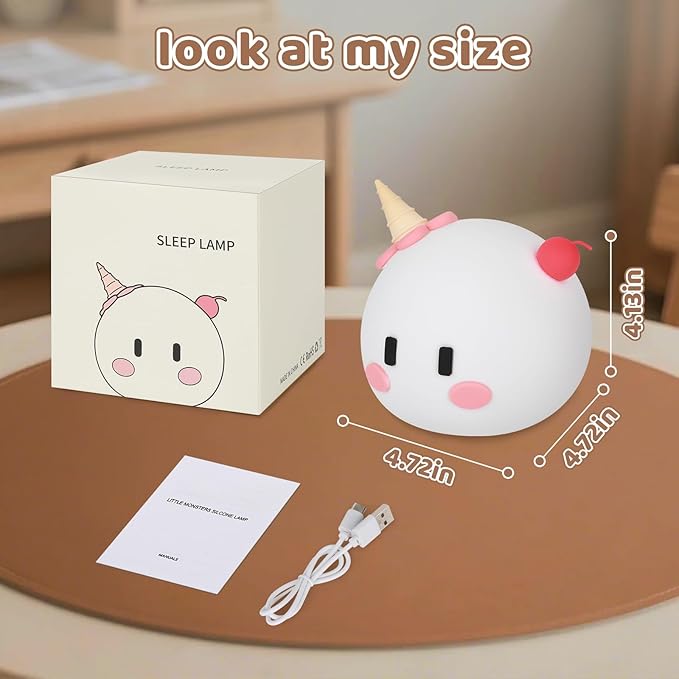 Monster Night Light for Kids, 8-Color Modes & Voice Controlled Light Lamps, Cute Soft Touch Silicone Portable Rechargeable Touch Nightlight for Breastfeeding, Bedroom Decor, Boys and Gifts for Girls