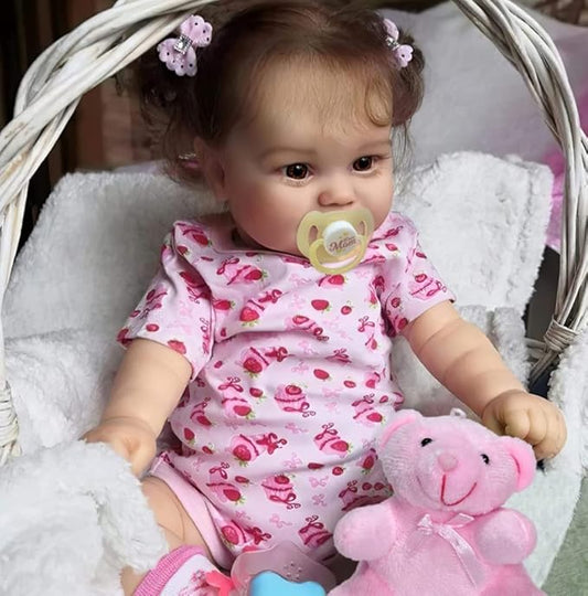 JIZHI Lifelike Reborn Baby Dolls - 20 Inch Soft Vinyl Full Body Realistic-Newborn Baby Doll Adorable Poseable Real Life Baby Dolls with Feeding Kit & Gift Box for Kids Age 3 +