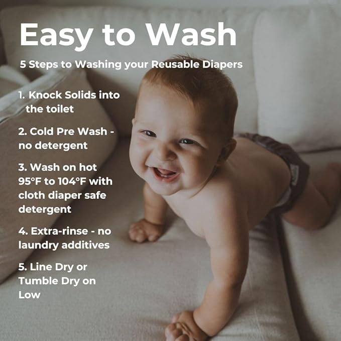 Nora's Nursery Cloth Diapers 7 Pack with 7 Inserts & 1 Wet Bag - Waterproof Cover, Washable, Reusable & One Size Adjustable Pocket Diapers for Newborns and Toddlers - Ballet Slippers