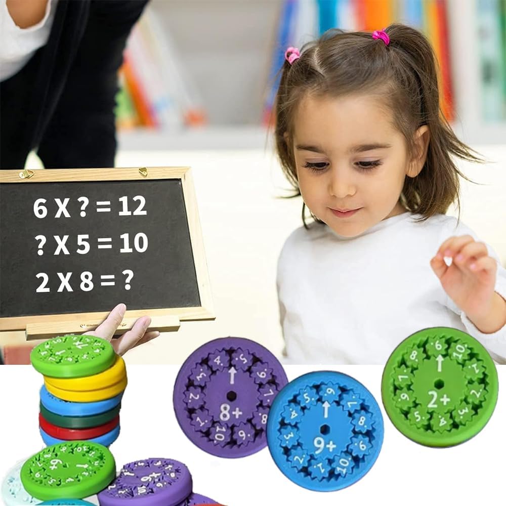 Math Fidget Spinners, Math Fact Fidget Spinner Toys, Counting and Early Education Toy for Kids，Math Games, Fidgeters Who are Learning Math