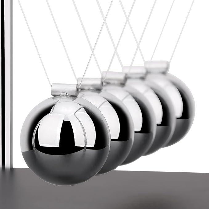 QLKUNLA Newtons Cradle Balance Balls Science Physics Gadget Desktop Decoration Kinetic Motion Toy for Home and Office(7 Beads) (7 Beads)