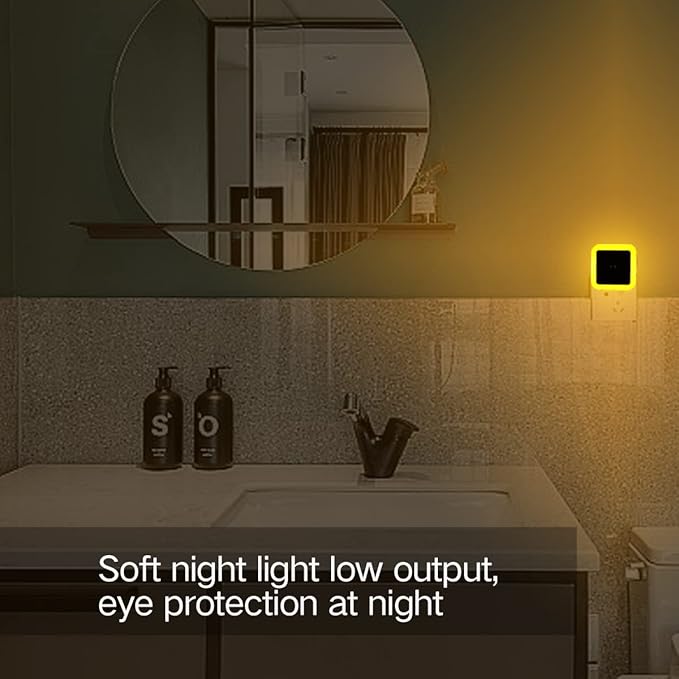 KINUR 6 Pack LED Night Light, LED Night Lights Plug into Wall with Dusk to Dawn sensors for Bathroom, Baby Nursery,Stair Lights, Hallway Light, Red, Blue, Amber