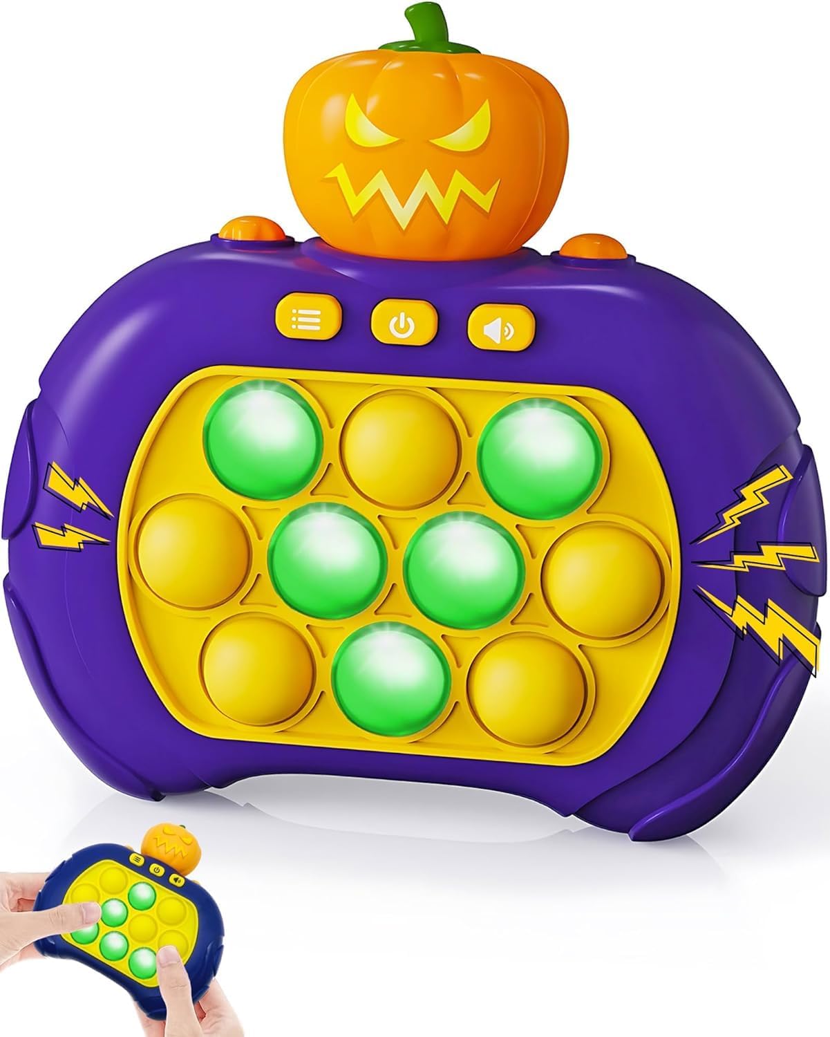 Creative Stress Relief Toys, Decompression Breakthrough Puzzle Pop Button Gopher Game Machine, Novelty Fidget Toys Party Favor Gifts for Kids Adults, Toy for 3+ Year Old (Pumpkin)