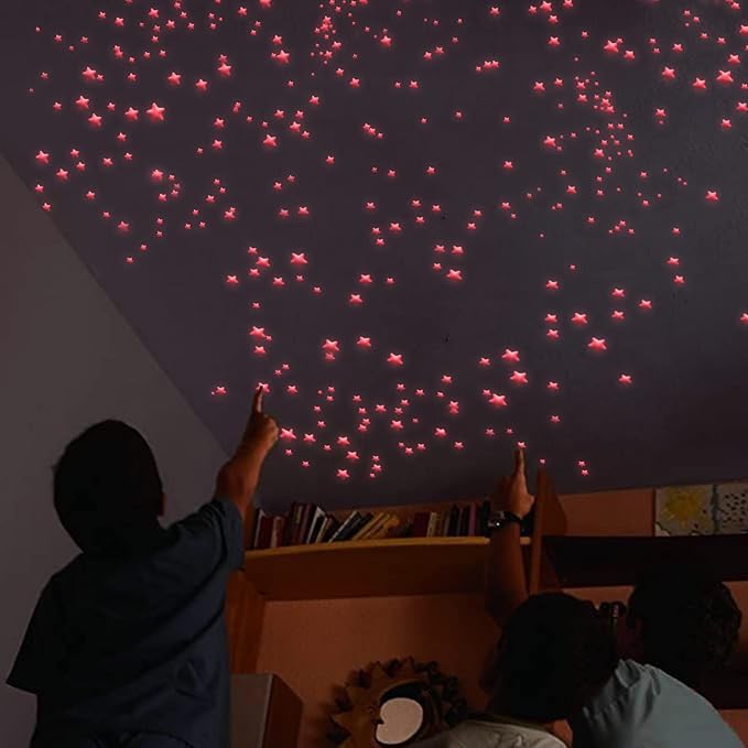 Glow in The Dark Stars Decals Decor 633 Pcs Luminous Dot Stars, 3D Starry Stars Glow in The Dark Stickers for Ceiling or Wall and Kids Bedroom Décor