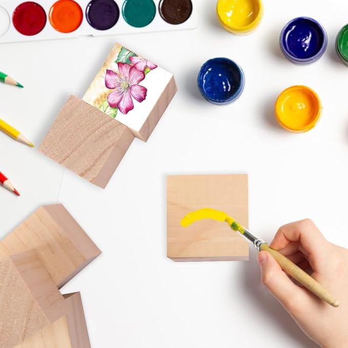 10 Pack Wooden Cubes 3 Inch Craft Quality Wood Blocks Perfect for DIY Projects