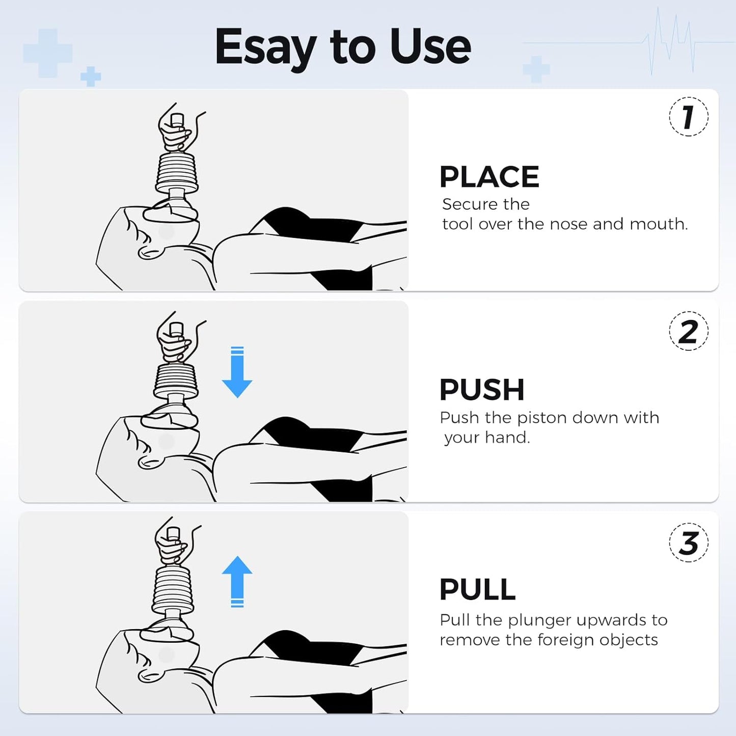 Choking Rescue Device,Anti Choking Device,Portable Choking Rescue Suction Device for Children & Adults, First Aid Airway Clearance Kit, Essential Travel Safety Tool.