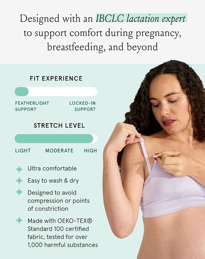 Bodily Everything Bra for Pregnancy, Nursing & Breastfeeding, Soft, Stretchy, Maternity & Sleep Bra with Nursing Access